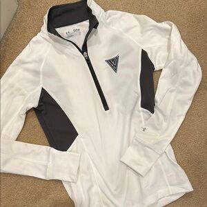 Under Armour White and Black Quarter-Zip Pullover